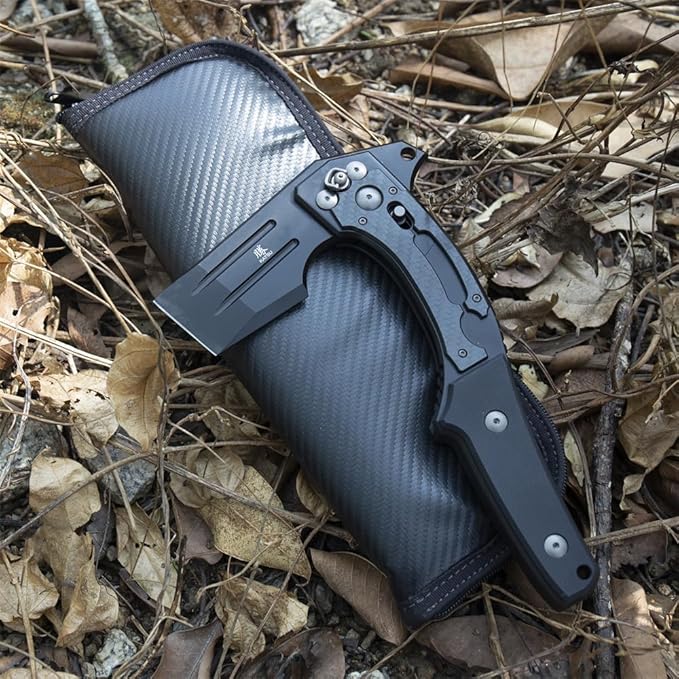 KATSU Camping Folding Hatchet Pocket Folding Japanese Tactical Axe with Axis Lock for Survival Outdoors Wood Cutting and Splitting Sakura Blade Nemoto Design