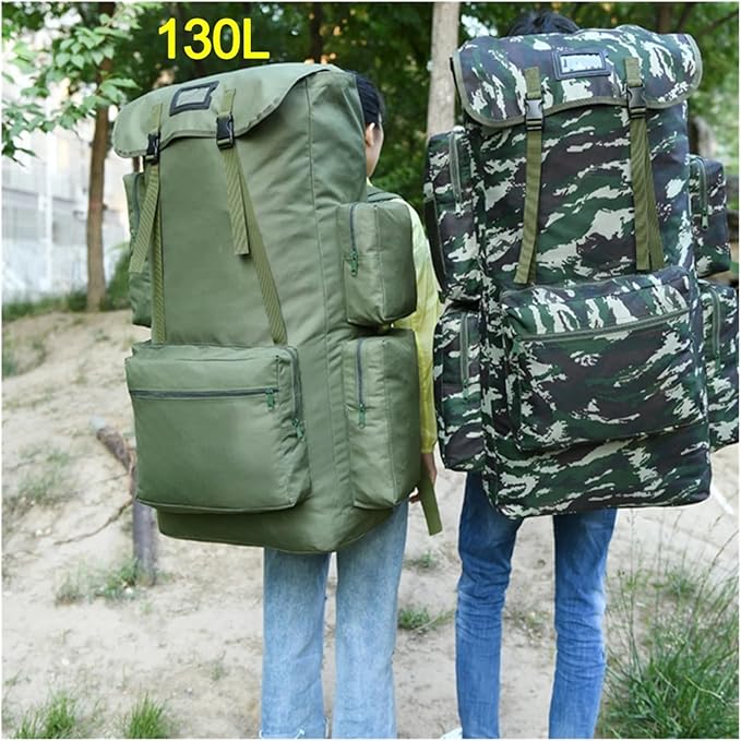 130L Large Camping Backpack Travel Bag Outdoor Luggage Bags Hiking Trekking For Men Molitary Tactical Shoulder Bag(Army Green)