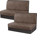 KRFOONN Stretch RV Dinette Cushion Covers Leather Look Camper Cushions Covers Replacement Couch Cushion Slipcovers Loveseat Slipcovers for Travel Trailer Couch (2 Backrest Cover &amp 2 Bench Cover T