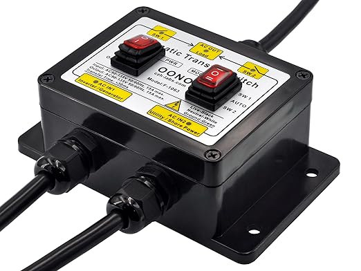 Manual and Automatic Transfer Switch AC120V 15A ATS Auto Transfer Switch (Core Wires Connects)