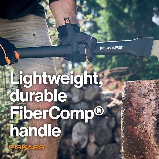 Fiskars 28 Hookaroon Saves Your Back - Lift Drag &amp Load Heavy Rounds of Firewood and Split Wood - Sharp and Lightweight Pick Tool for Logs - Pickaroon Logging Tool - Forestry Tools