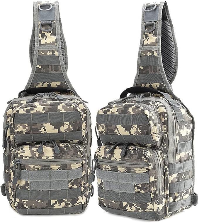 Outdoor Tactical Sling Bag Pack Military Sport Shoulder Sling Backpack EDC Molle Assault Bag for Every Day Carry (ACU)