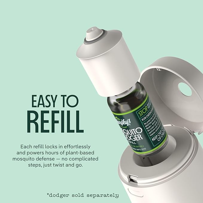 Murphy's Naturals Mosquito Dodger Zone Repellent Refills Repels 30 Hours Each Made for Murphy's Naturals Mosquito Dodger 1oz Refill Bottles 2-Pack
