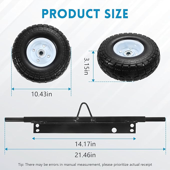 Generator Wheel Kit Compatible With Honda EU3000IS Durable Construction Low Maintenance Black