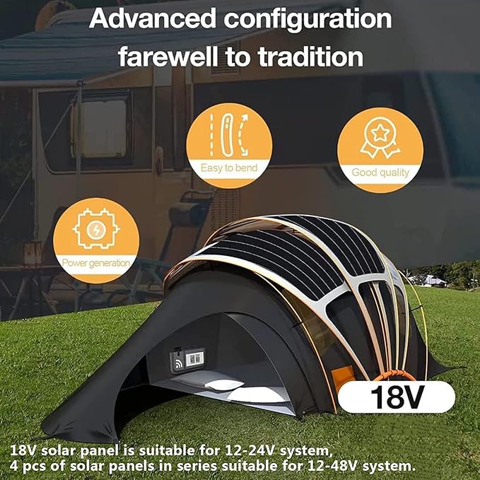 1600 Watt Solar Panel Kit 4 × 400 Watt Flexible Solar Power Panel Photovoltaic Module with 40A Solar Charge Controller Monocrystalline Solar Panel for Camping Off Grid Battery Charging Boat