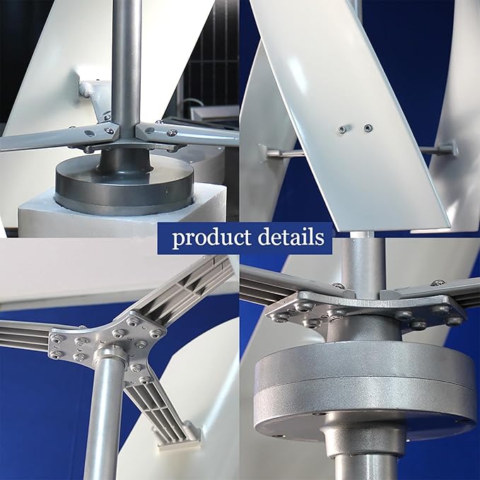 12000W No Noise Vertical Axis Wind Turbine Generator220V 12V 24V 48V Magnetic Levitation Wind Turbine with MPPT Controller for Home Street Lighting(White)12V
