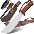 BA-KOR USA 8mmDC53 steel 35CM (14 ) full Tang fixed knife with leather sheath and (5.9 ) ceria ignition head suitable for outdoor hunting camping clearing adventure fishing EDC BBQ (BA-K0a(8m