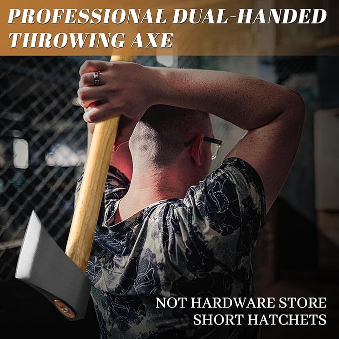 Dream Reach 20.5 Dual - Handed Throwing Axe Professional Throwing Axes and Tomahawks with Wooden Handle Throwing Hatchet for Adults Axe Throwing Game for Backyard Competition