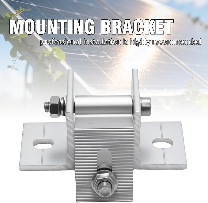 Saihisday 8Pcs Adjustable Brace Fitting Solar Panel Tilt Mounting Bracket Base Solar Panel Unistrut Bracket Angle 10°-60° for Flat Roof Installation Use on Boats RVs Marine Applications