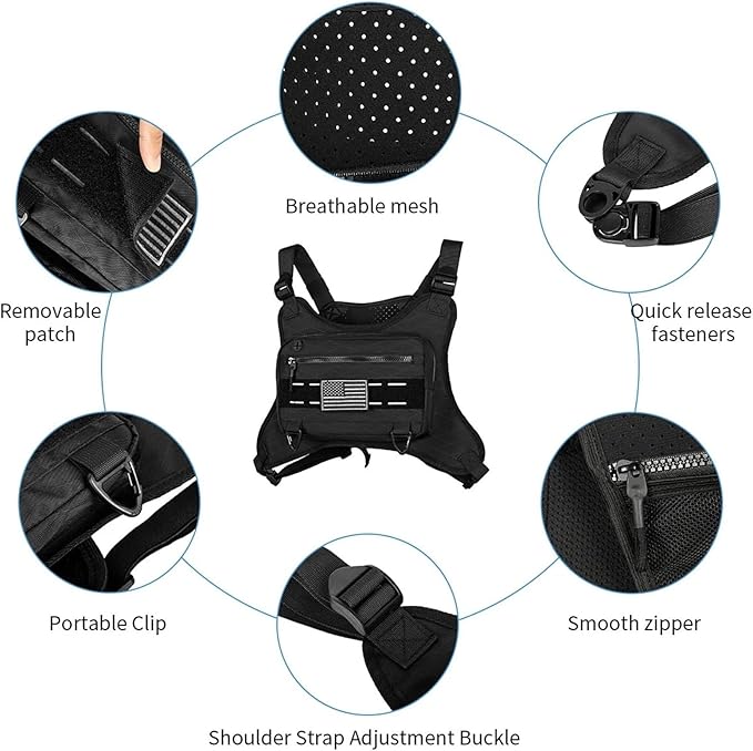 Multi Functional Tactical Chest Bag Fashionable Hip-Hop Street Chest Bag Waterproof Breathable Oxford Bag Sports Backpack
