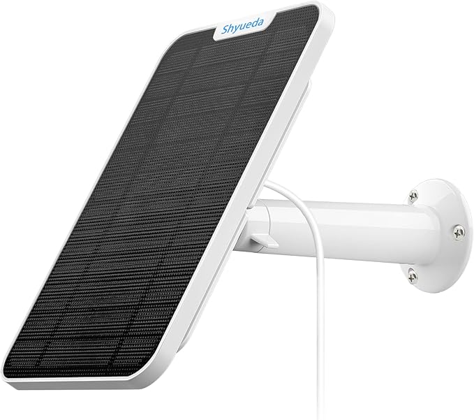 4W Solar Panel Charging Compatible with SimpliSafe Outdoor Security Camera only with 13.1ft Waterproof Charging Cable IP65 WeatherproofIncludes Secure Wall Mount(White)