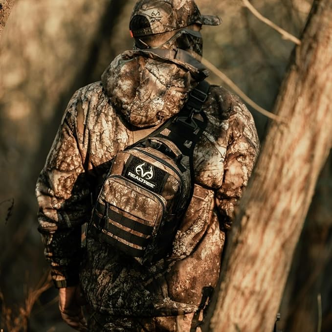 WOLFpak 9L Tactical Sling Bag |Concealed Carry CCW Backpack |Military Crossbody EDC Daypack Molle Chest Shoulder Pack for Hiking Travel Work | (Realtree APX)
