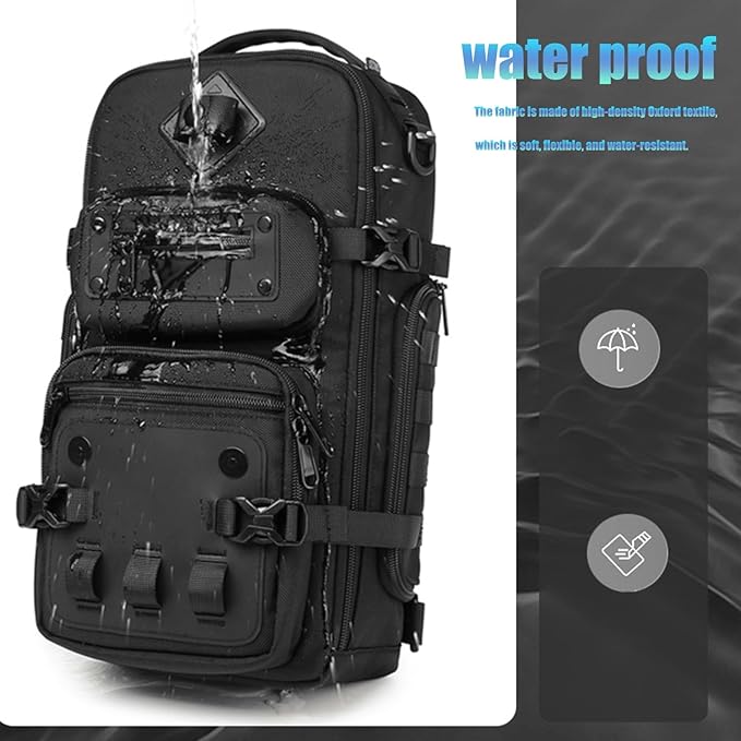 Sling Bag Tactical Sling Backpack Anti Theft Shoulder Crossbody Bag Water Resistant Travel Lightweight Casual Daypack(Gray)