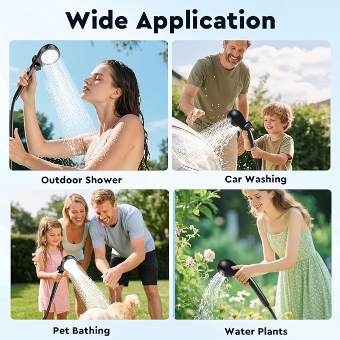 Fotgear Portable Camping Shower - 6000mAh Rechargeable Outdoor Shower with LED Display - IPX7 Waterproof Camping Shower Kit for Hiking Travel Car Washing RV Pet Bath