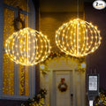 AGOTD Christmas Outdoor Decorations Ball Lights - 12 Inch Connectable Hanging Tree Globe Lights with 8 Lighting Modes Timing Function Waterproof Indoor Outdoor (Warm White 2pcs)