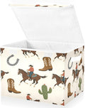 senya Baskets Collapsible Storage Bins with Lids Cactus Horse Rider Storage Boxes Clothes Baskets for Organizing