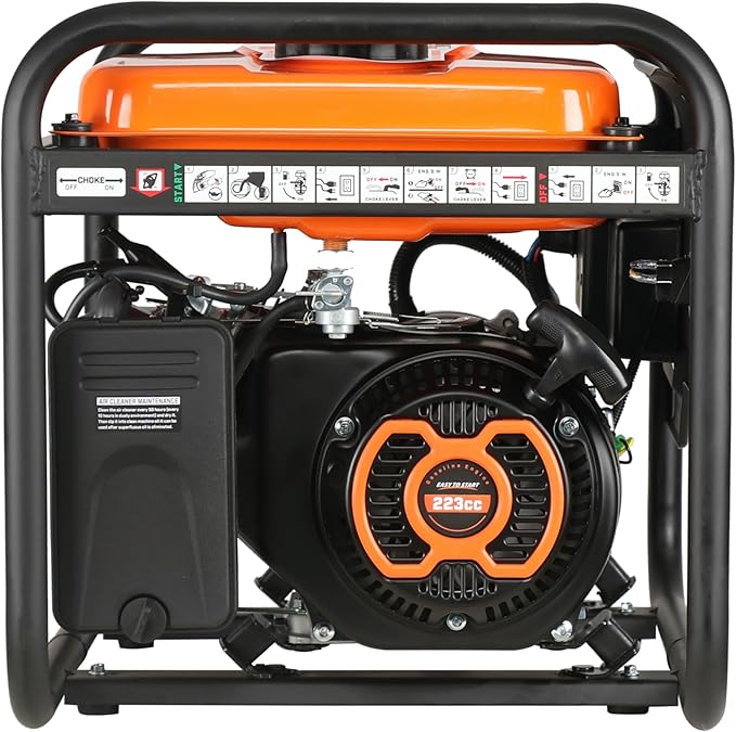 4500 Watt Portable Generator 4 Stroke 233 cc Engine Gas Powered Open Frame
