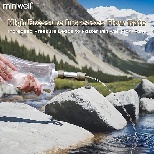 Miniwell L630 Portable Water Filter with Upgraded Vacuum Packaging - 25 Year Storage Long Lasting and Versatile Usage Options Single
