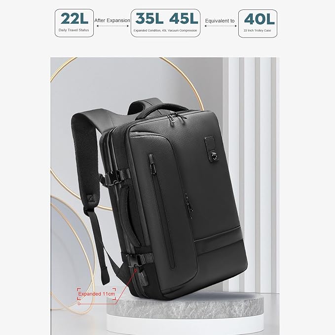 Vacuum Seal Backpack with Combination Lock Expandable Design Dry Wet Separation Storage Bag for Short and Long Trips Business Outdoor Adventures