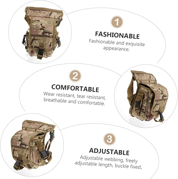 Waterproof Tactical Leg Bag for Outdoor Activities Multi-Functional Thigh Pouch Adjustable Strap for Hiking Camping and Cycling