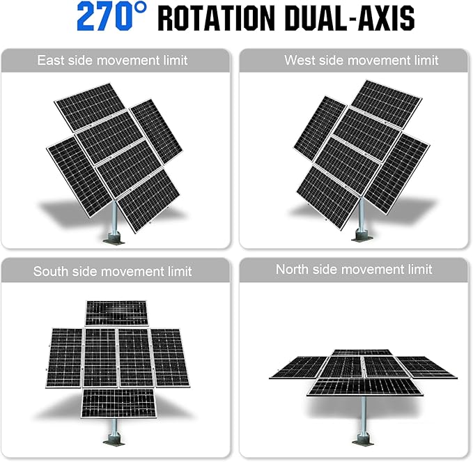 ECO-WORTHY Solar Panel Dual Axis Tracking System (Increase 40% Power) with Tracker Controller Complete Solar Tracker Kit Ideal for Different Solar Panels for Yard/Farm/Field