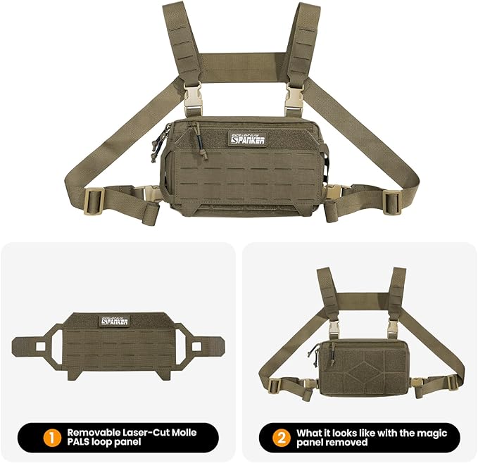EXCELLENT ELITE SPANKER Tactical Chest Rig Pack EDC Chest Bag Molle Utility Chest Pouch for Outdoor Hunting Workouts Hiking