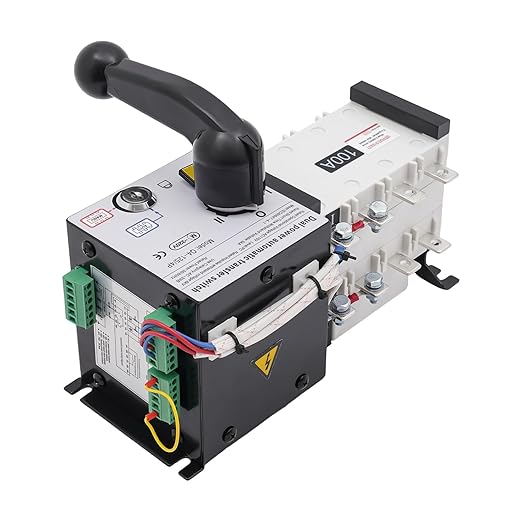 Dual Power Automatic Transfer Switch 63A 2P/4P 110V Generator Changeover Switch Tool Electronic Power Circuit Breaker Controller 50HZ/60HZ (4P/100A Black)