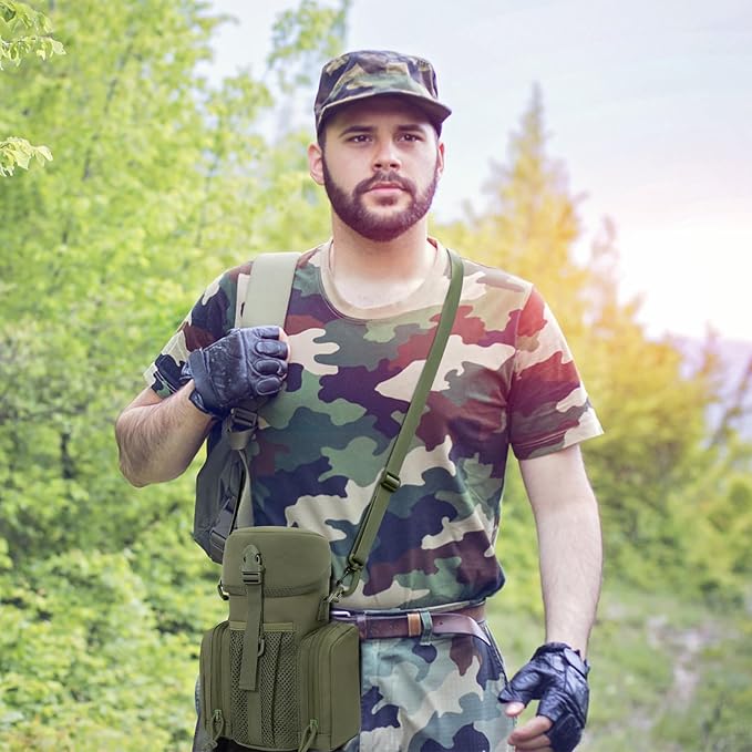 Large Tactical Molle Water Bottles Bag Pouch with Strap Water Bottle Carrier Bag Molle Tactical Pouches for Backpack