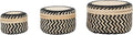 Bloomingville Boho Bamboo Lids Set of 3 Sizes Storage Box Black &amp Natural 3