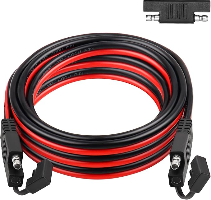 SAE Extension Cable 10AWG 15FT Quick Disconnect Tinned Copper Wire with SAE Connector Wire for Solar Panel Battery Tender Motorcycle Automotive RV Cars Tractor 10 Gauge