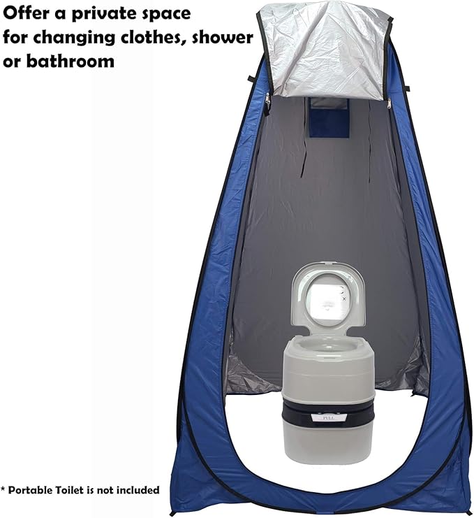 Pop Up Privacy Tent Blue Camping Shower Tent Outdoor Changing Tent Portable Bathroom Toilet Tent Privacy Tent with Portable Bag for Camping Beach Hiking Travelling