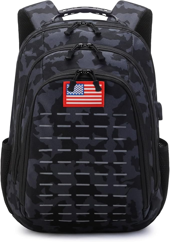 Camo BackpackSmall Tactical Backpack for outdoorMilitary Teen Boys Backpacks for School with USB Charging Port40L