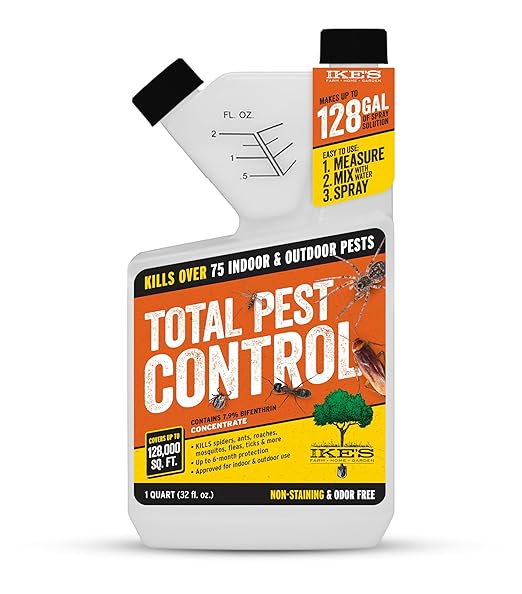 Ike's Pest Control Concentrate - 7.9% Bifenthrin Indoor/Outdoor Insect Killer - Quart - Liquid