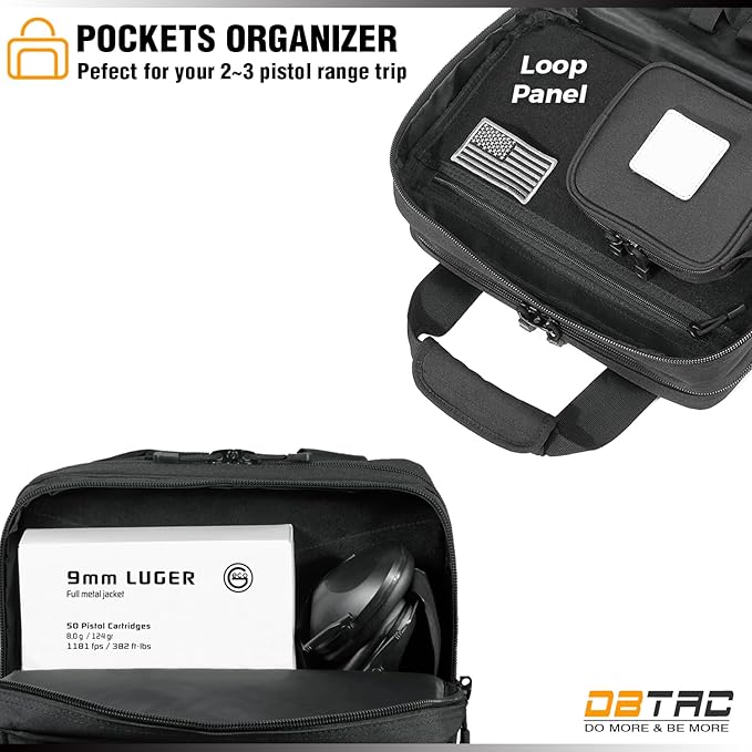 DBTAC Gun Case Bag Small Plus + DBTAC Tactical Large Shoulder Chest Pack (Black)