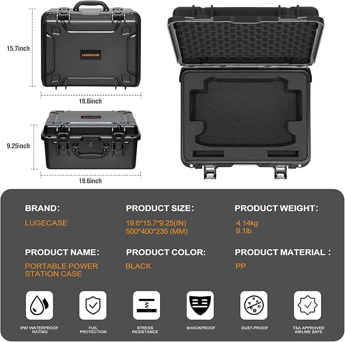 Hard Case for Anker Solix C1000 - Portable Solar Generator Hard Shell Case: Waterproof Travel Carrying Storage Box for Anker Power Bank Solix C1000 Power Bank Station: for Camper &amp Adventurer &amp