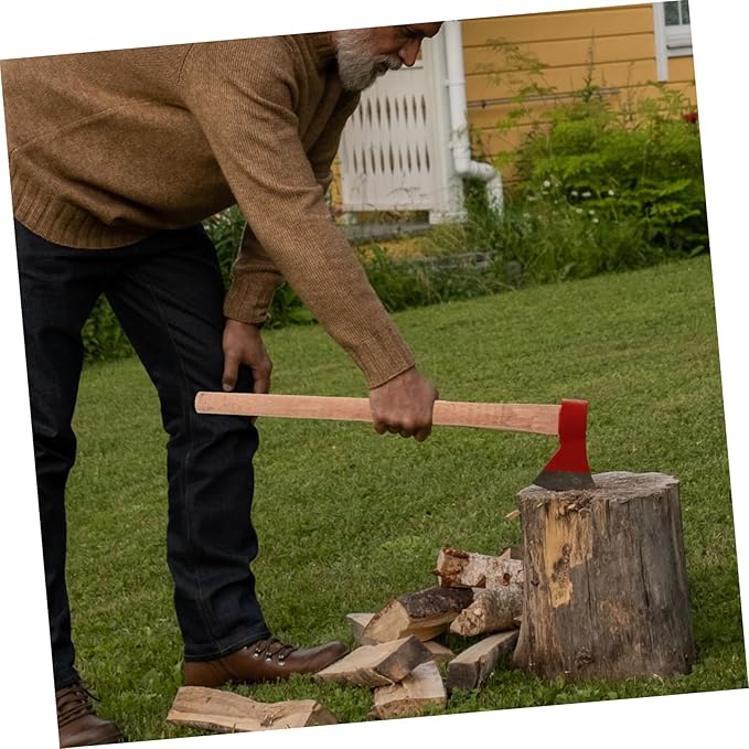 2Pcs Wooden Hatchet Handle Replacement Durable Camp Ax Handle Skid Grip Shockproof Design for Broad Axe Easy Installation Reliable Outdoor Tool