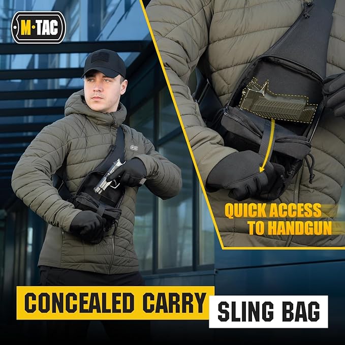 M-Tac CCW Sling Bag for Men &amp Women - EDC Shoulder Bag Tactical - Crossbody Concealed Carry Bag - Mens Chest Pack