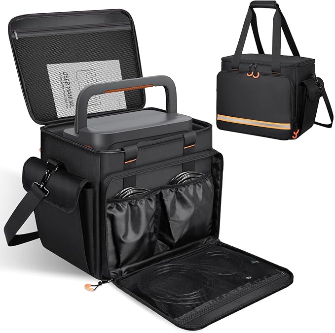 Portable Station Bag Compatible with Jackery Explorer 2000 v2 with Plenty of Room for Accessories Waterproof and Non-slip Bottom and Abrasion-resistant Nylon Fabric
