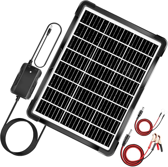 20W Solar Powered Battery Charger &amp Maintainer Built-in Smart MPPT Charge Controller Waterproof 12V Solar Panel Trickle Charging Kits for Car Boat Trailer RV Marine