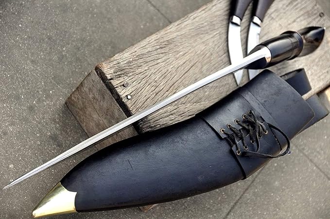 13 Blade Gorkha Traditional Historic Kukri - Khukuri Tactical Survival Camping Tool - High Carbon Steel Blade Knife with Leather Sheath