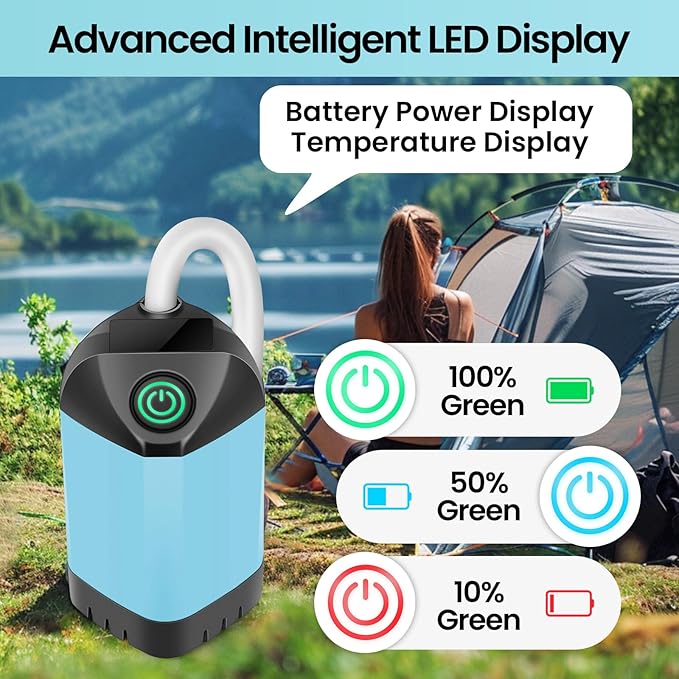 Portable Camping Shower with 7800mAh Battery - 3 Spray Modes IPX7 Waterproof &amp Powerful Suction for Indoor Camping Beach Travel RV Life Pet Bathing Gardening
