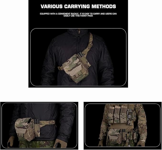 Tactical Fanny Pack Adapter Panel (Slap 4) Waist Belt Extension Platform Lightweight Design MOLLE Mounting for Molle Pouches Mag