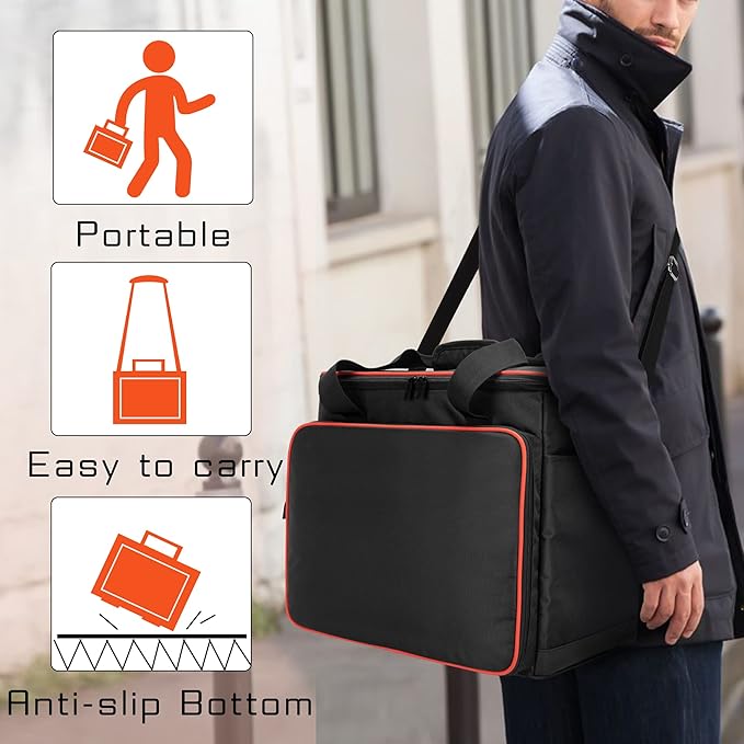 Trunab Travel Carrying Bag Compatible with Jackery Explorer 1500 Portable Power Station Storage Case with Waterproof Bottom and Front Pockets for Charging Cable and Accessories