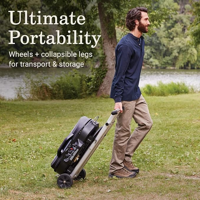 Coleman RoadTrip 285 Portable Stand-Up Propane Grill with 3 Adjustable Burners &amp Instastart Ignition 20000 BTUs of Power for Outdoor Cooking Camping Tailgating Grilling BBQs &amp More