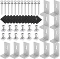 12 Pack Solar Mount L-Bracket with Hardware Aluminum Alloy Photovoltaic Solar Panel Mounting L Brackets for RV Boat Off Grid Roof Motor Home Roof