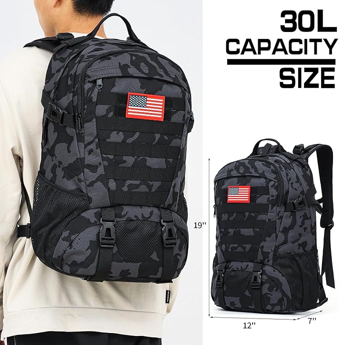 Camo Backpack for boys Teen Boys Backpacks for School Camo Bookbag for kidSmall Tactica Backpack for outdoor 30L