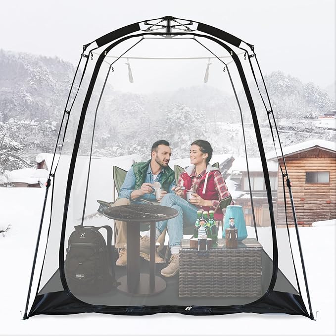 All Weather Proof Pod Pop Up Bubble Tent for 3-8 People Large Oversize Dome House Cold Protection Camping Tent Winter Instant Igloo for Outdoor Activities