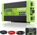 2000W Pure Sine Wave Inverter 12V DC to 120V AC Inverters for RVTruck Solar Home Off-Grid Car Power Inverter with LCD Display 3 AC Outlet 30W USB-C USB Remote Control Surge 4000W