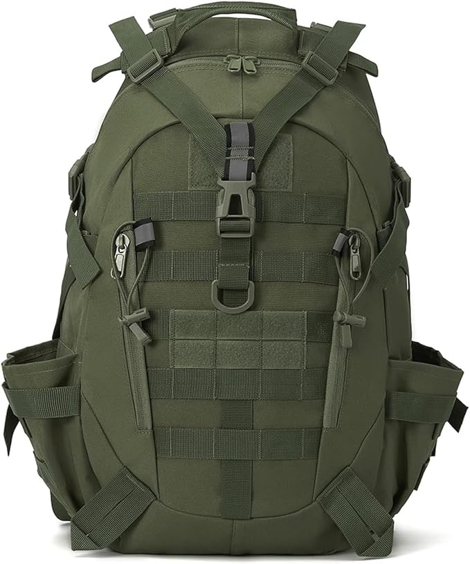 Jungle Leopard 40L Tactical Backpack Men Camping Hiking Bag Reflective Travel Survival MOLLE Climbing Rucksack(OD)