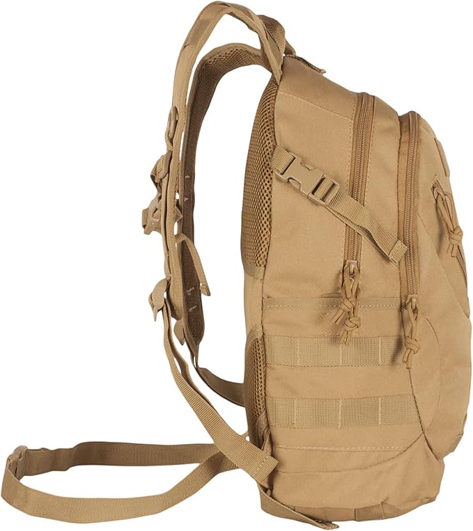 Fox Outdoor Products Scout MOLLE Day Pack | Compact 20L Tactical Backpack with Hydration Sleeve for EDC Hiking &amp Outdoor Use Coyote
